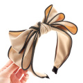 Bandeau Opaska Retro Oversize Bow Solid Headband for Women Hair Accessories Cotton French Hairband Romantic Fairy for Girl Wholesale